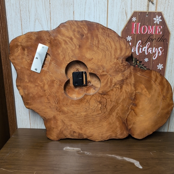 Rustic Wood Wall Clock with Roman Numerals - Picture 2 of 3